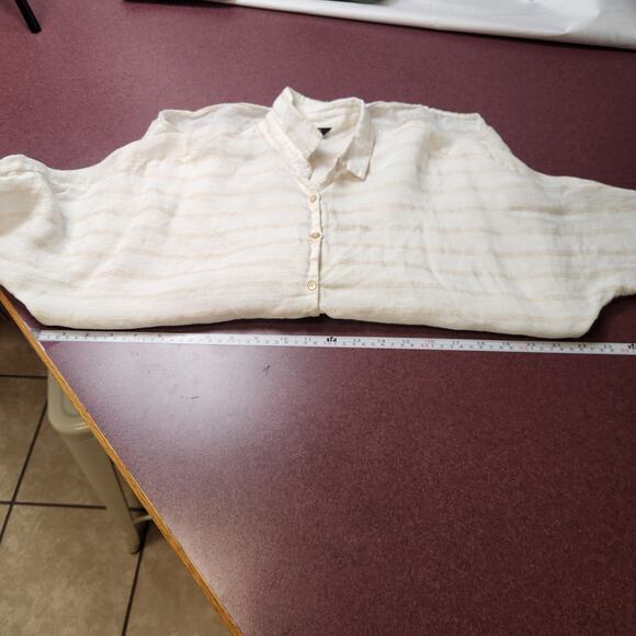 Massimo Dutti Linen Top Womens Small Stripped Dolman Beachy Coastal Portugal - Picture 6 of 14